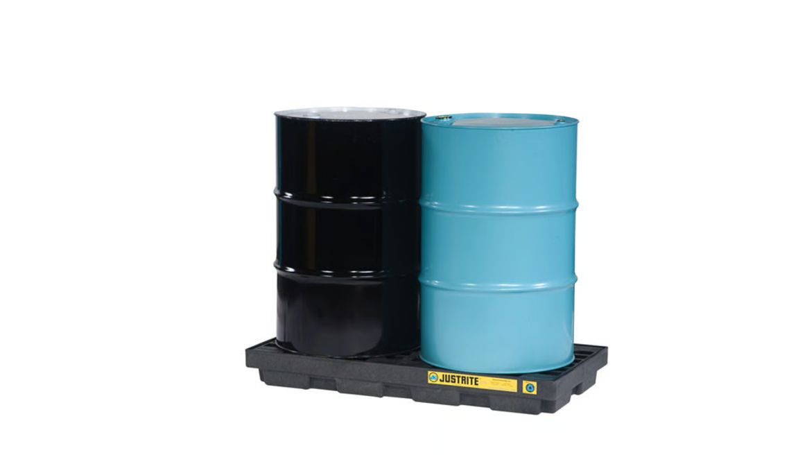 Justrite Polyethylene Drum Pallet for Spill Control, 1435g Capacity