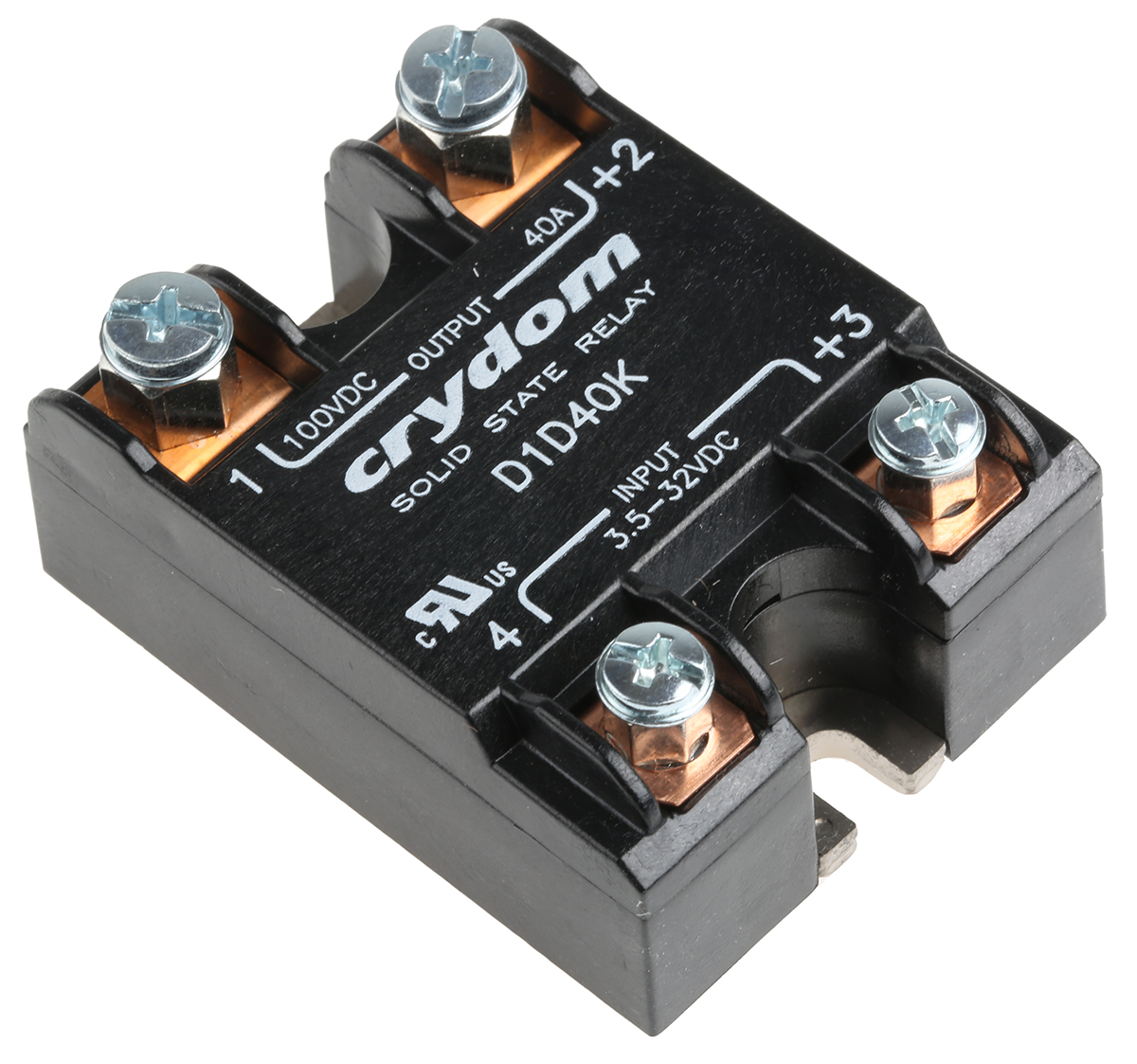Sensata Crydom 1-DC Series Solid State Relay, 40 A dc Load, Panel Mount, 100 V dc Load, 32 V dc Control