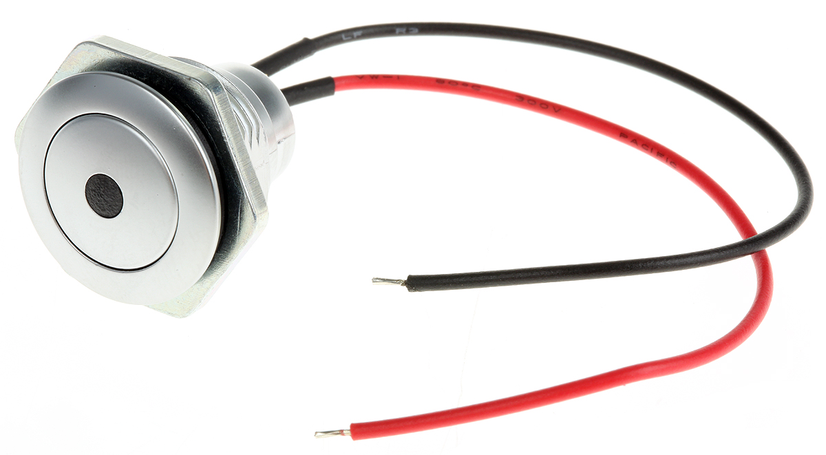 ITW Switches 57M Series Illuminated Push Button Switch, Momentary, Panel Mount, 16.1mm Cutout, SPST, Red LED, 48V dc,