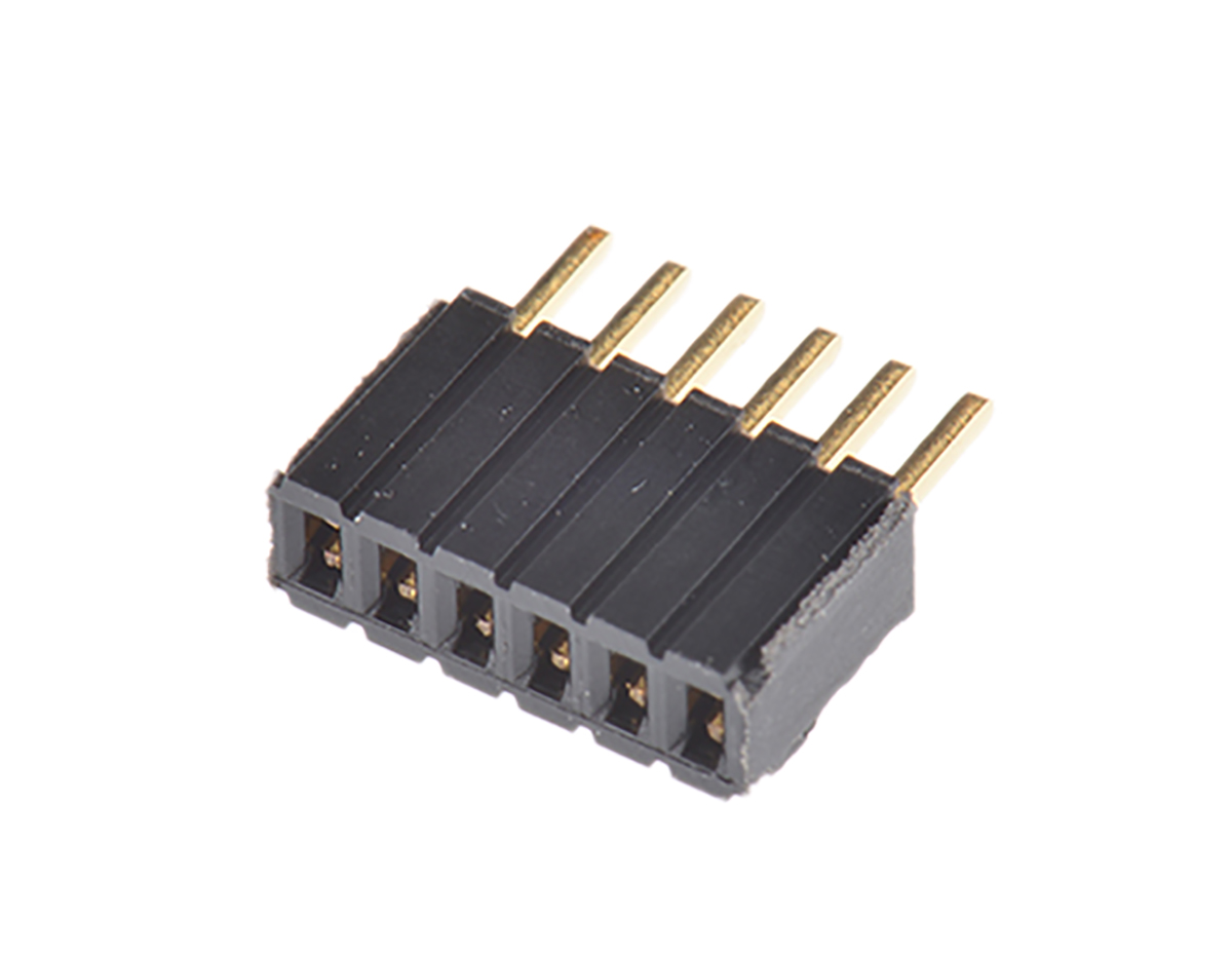 Samtec SLM Series Straight Through Hole Mount PCB Socket, 6-Contact, 1-Row, 1.27mm Pitch, Solder Termination