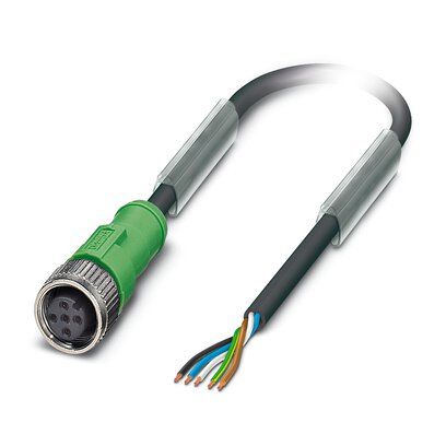 Phoenix Contact Free Cable End to Female 5 way Straight Socket M12 Sensor Actuator Cable, 10 m