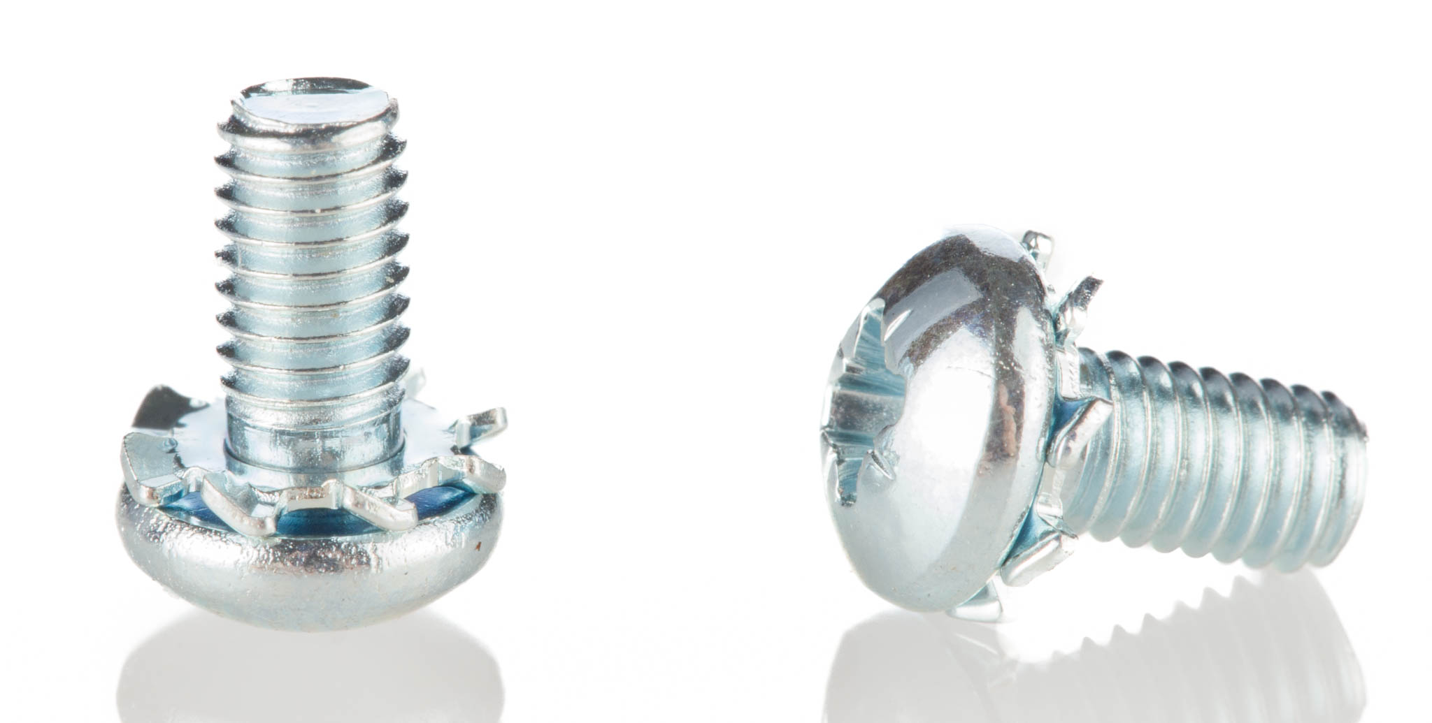 RS PRO M3 x 6mm Zinc Plated Steel Pan Head Sems Screw, External Tooth Washer