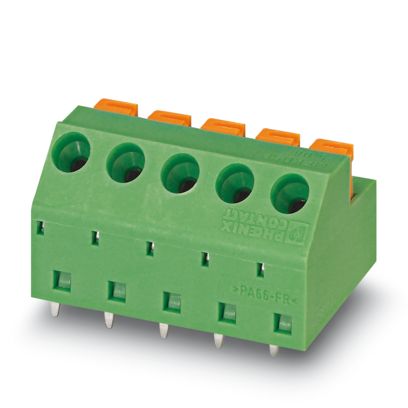 Phoenix Contact PCB Terminal Block, 2-Contact, 5.08mm Pitch, Wave Soldering, 1-Row, Push In Spring Termination