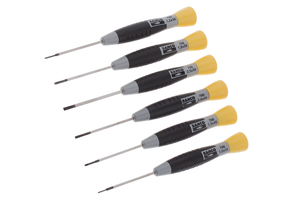 Bahco Slotted Precision Screwdriver Set, 6-Piece