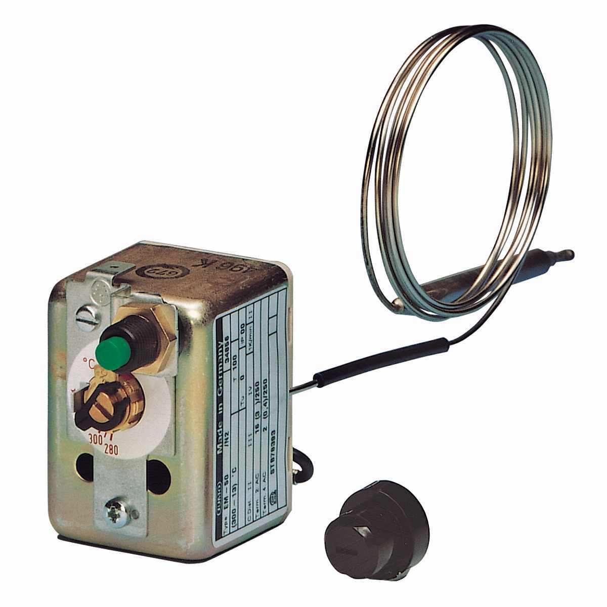 Jumo Capillary Thermostat, 400°C Max, Automatic Reset, Panel Mount