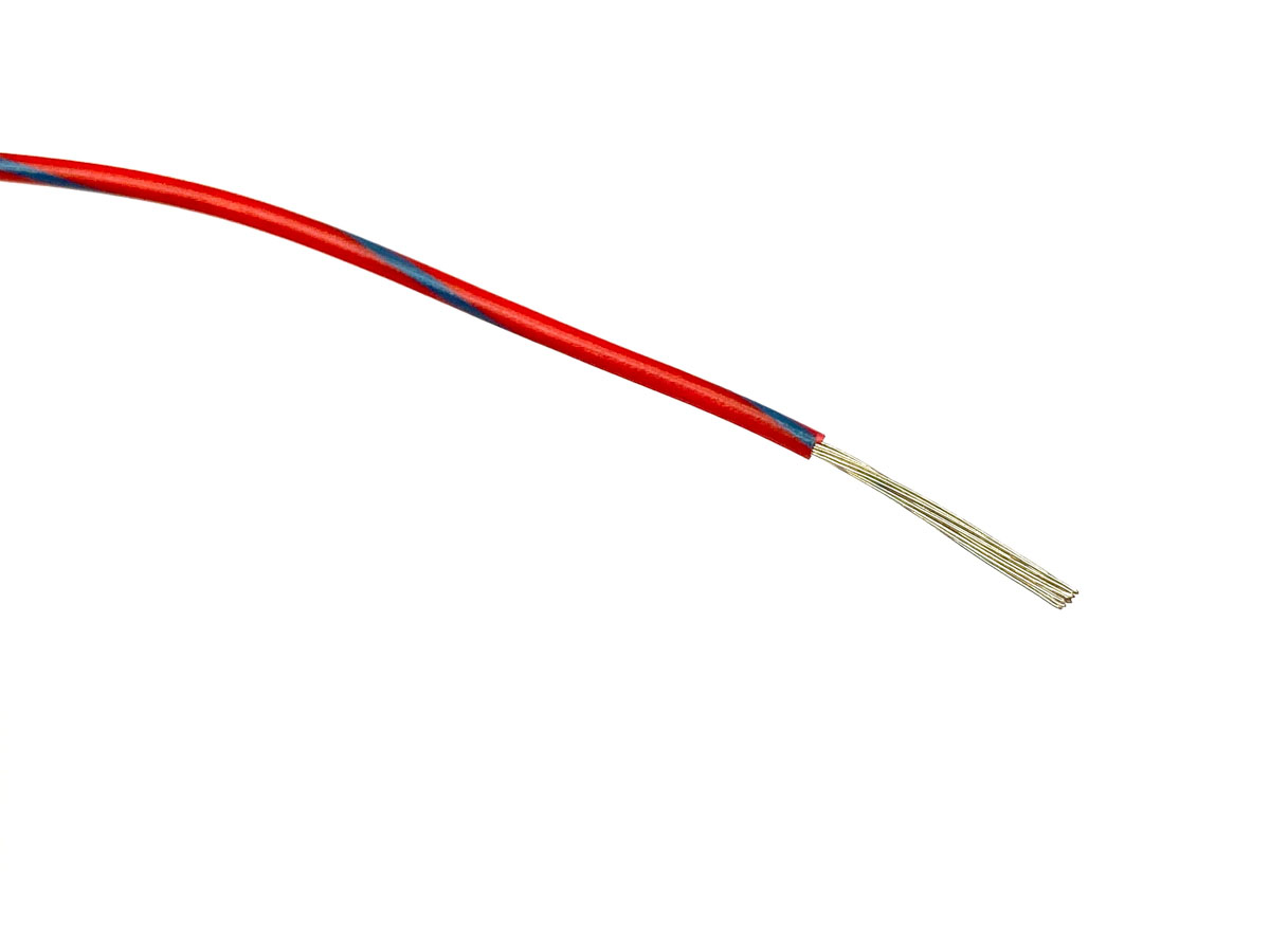 RS PRO Blue/Red 0.5mm² Hook Up Wire, 20 AWG, 16/0.2 mm, 100m, PVC Insulation