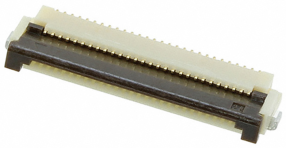 Hirose, FH12 0.5mm Pitch 28 Way Right Angle Female FPC Connector, ZIF Bottom Contact