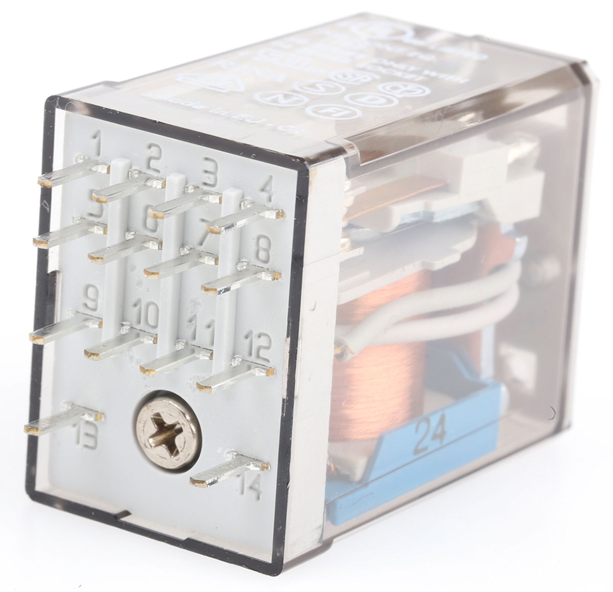 Finder PCB Mount Power Relay, 24V dc Coil, 7A Switching Current, 4PDT