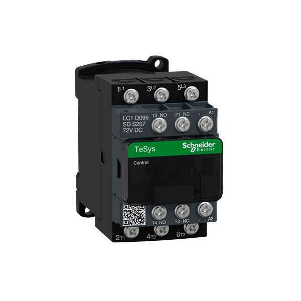 Schneider Electric LC1D Contactor 3NO, 9 A Contact Rating, 2.2 kW, 72 V dc, 3, TeSys Deca