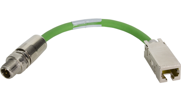 HARTING09 48 541, 200mm Cat5, Green M12 to Male RJ45 Female Polyurethane Sheath