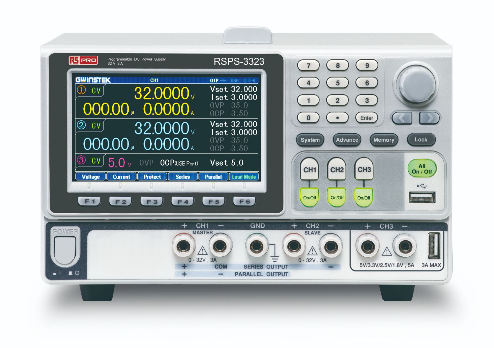 RS PRO Digital Switching Power Supply, 0 → 32V, 3A, 3-Output, 420W - RS Calibrated