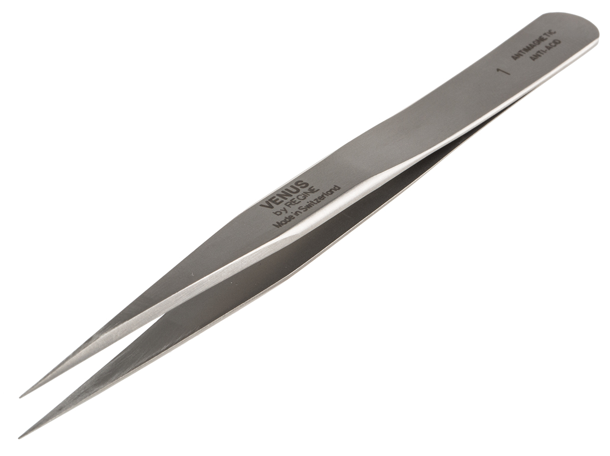 RS PRO 120 mm, Stainless Steel, Tweezers