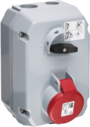 Amphenol Industrial Switchable IP44 Industrial Interlock Socket 3PN+E, Earthing Position 6h, 63A, 415 V