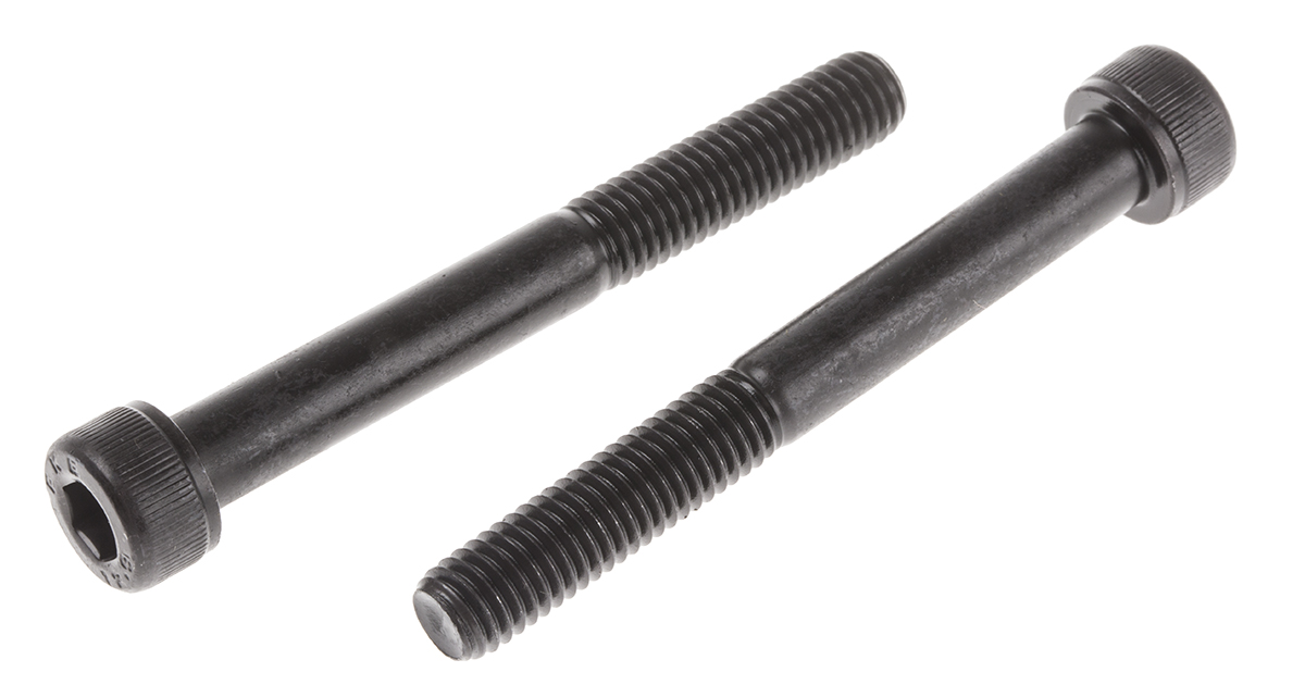RS PRO Black, Self-Colour Steel Hex Socket Cap Screw, DIN 912, M8 x 70mm