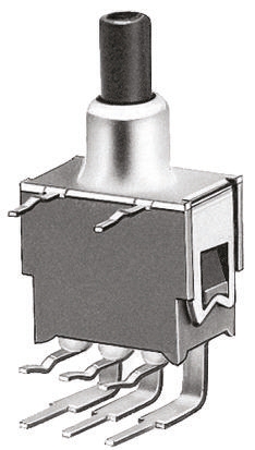 KNITTER-SWITCH Miniature Push Button Switch, Momentary, PCB, DPDT, 48V ac/dc