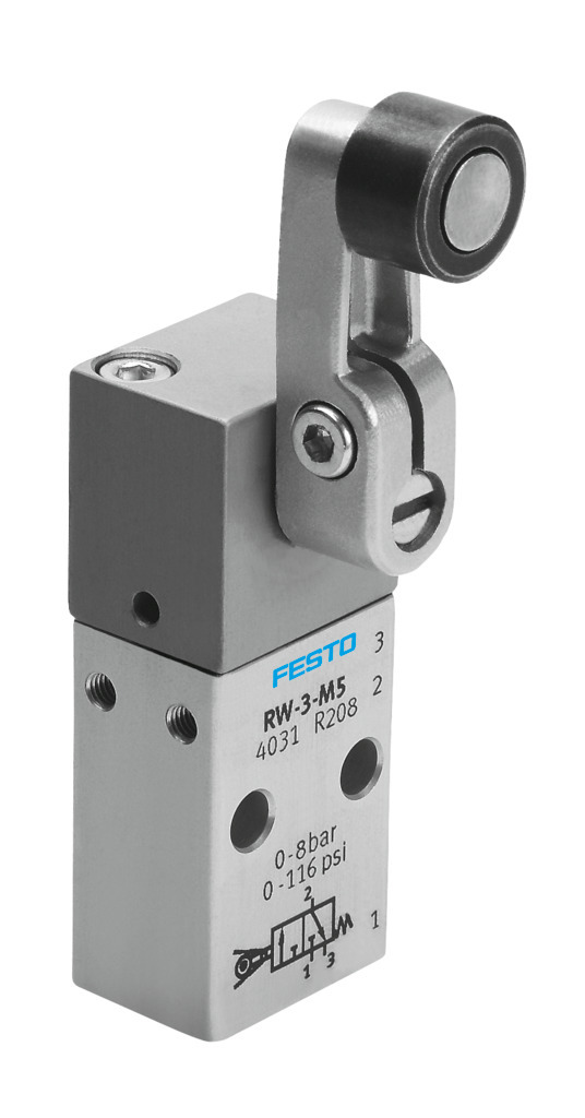 Festo Lever 3/2 Way Valve, Monostable Mechanical Valve RW Series, Metric M5, M5, 4031