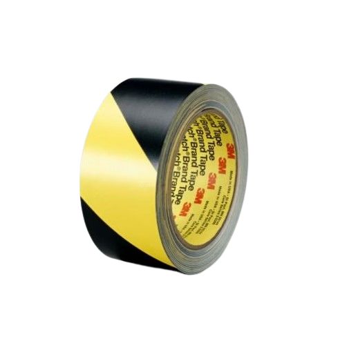 3M 5702 Black, Yellow Vinyl 33m Hazard Tape, 0.14mm Thickness