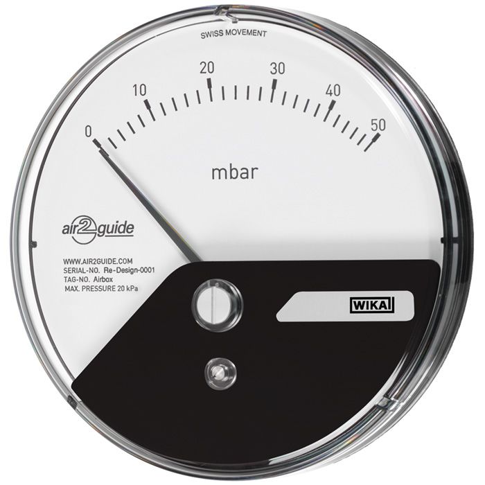 WIKA 4 to 6 mm Analogue Differential Pressure Gauge 750Pa Back Entry 110mm Outside Diameter