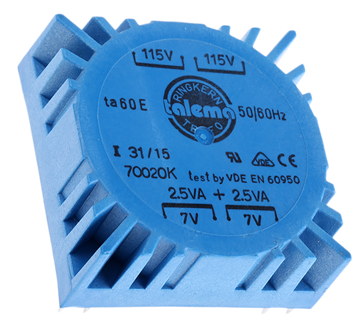 Nuvotem Talema 115 V ac, 230 V ac, 2 x 7V ac Toroidal Transformer, 5VA 2 Output
