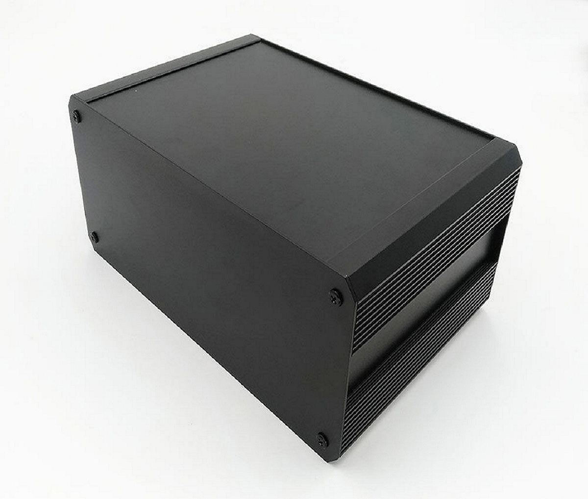 RS PRO Black Extruded Aluminium Heat Sink Case, IP40, Black Lid, 400 x 300 x 264mm