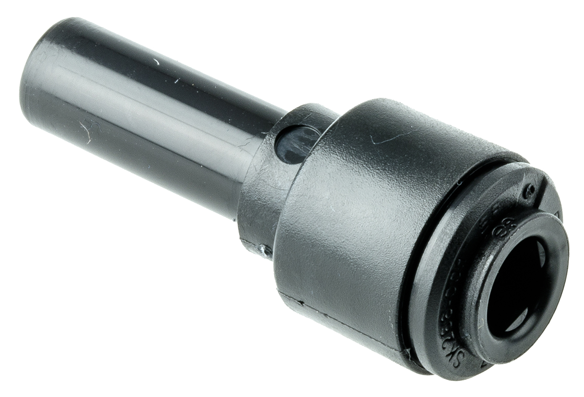 John Guest PM Series Reducer Nipple, Push In 8 mm to Push In 6 mm, Tube-to-Tube Connection Style