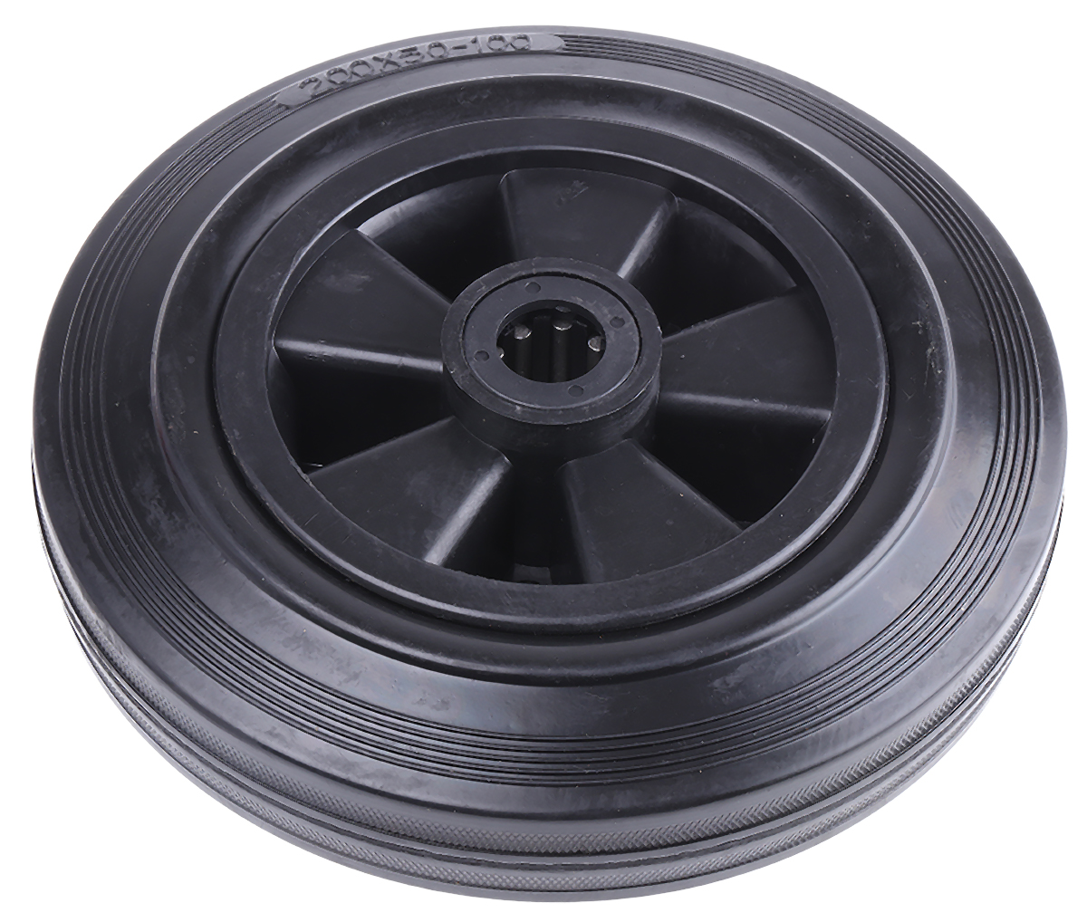 Guitel Hervieu Black Rubber Ageing Resistant Trolley Wheel, 200kg