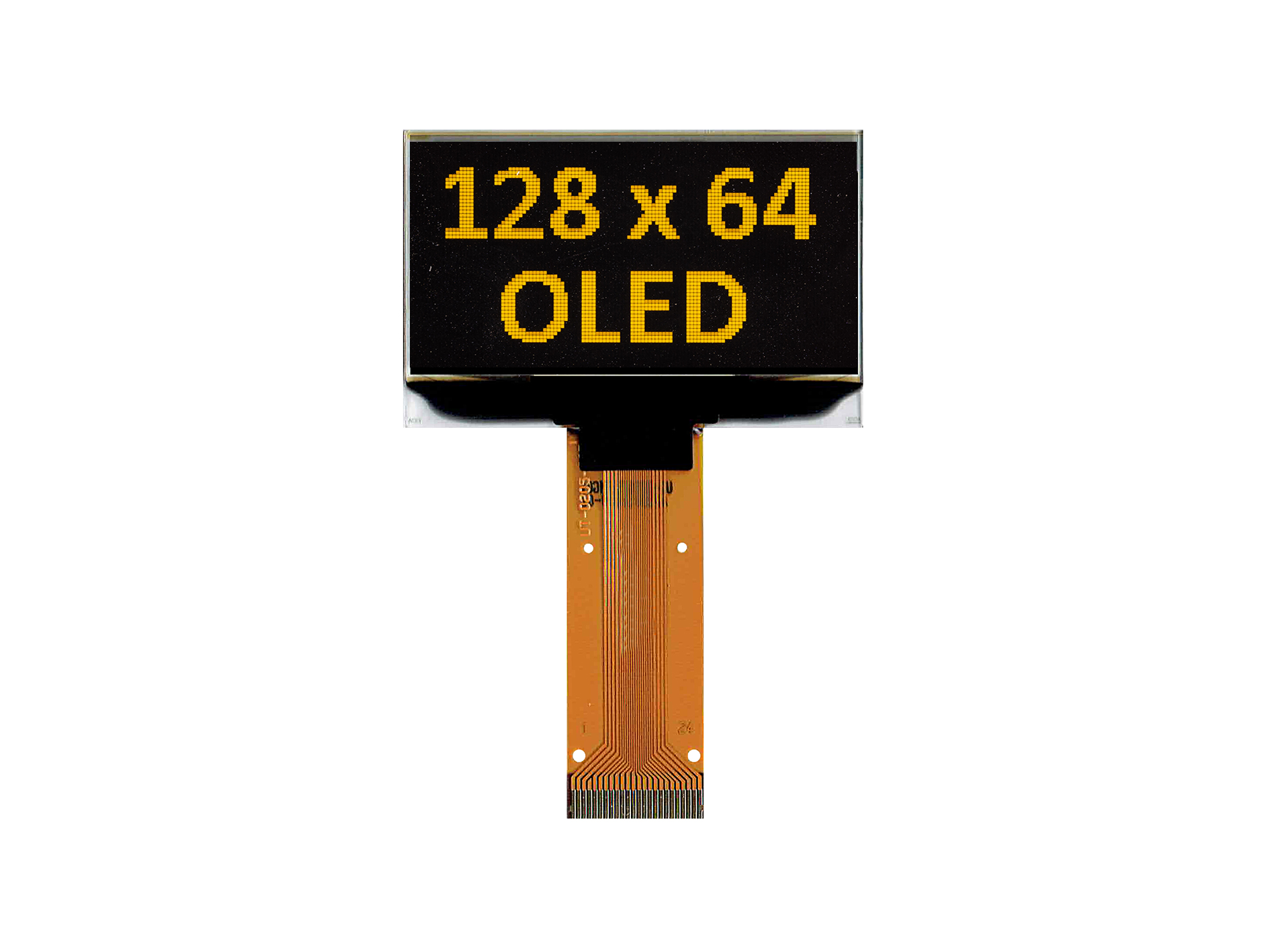 Midas Yellow Passive matrix OLED Display 128 x 64pixels COT I2C, Parallel, SPI Interface