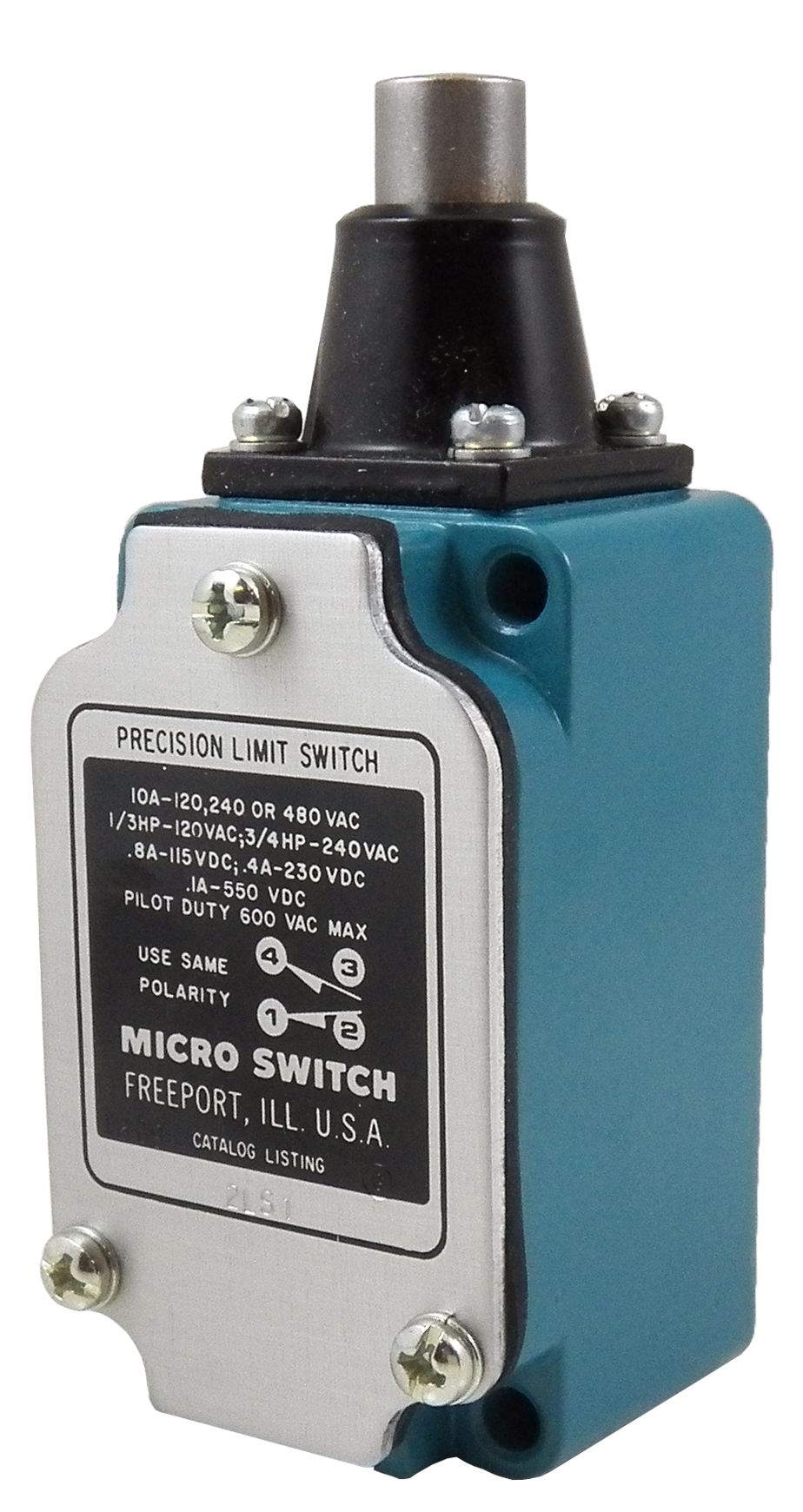 Honeywell Plunger Limit Switch, 1NC/1NO, IP67, DPDT, Die Cast Zinc Housing, 480V ac ac Max, 10A Max