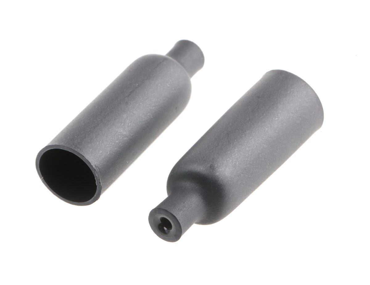 TE Connectivity End Cap Black, Semi-Rigid Polyolefin Adhesive Lined, 7.44mm