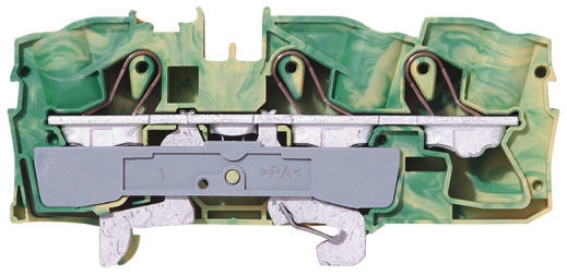 WAGO 2016-1307 TOPJOB S, 2016 Series Green/Yellow, 16mm², Single-Level, Push-In Cage Clamp Termination, ATEX, IECEx
