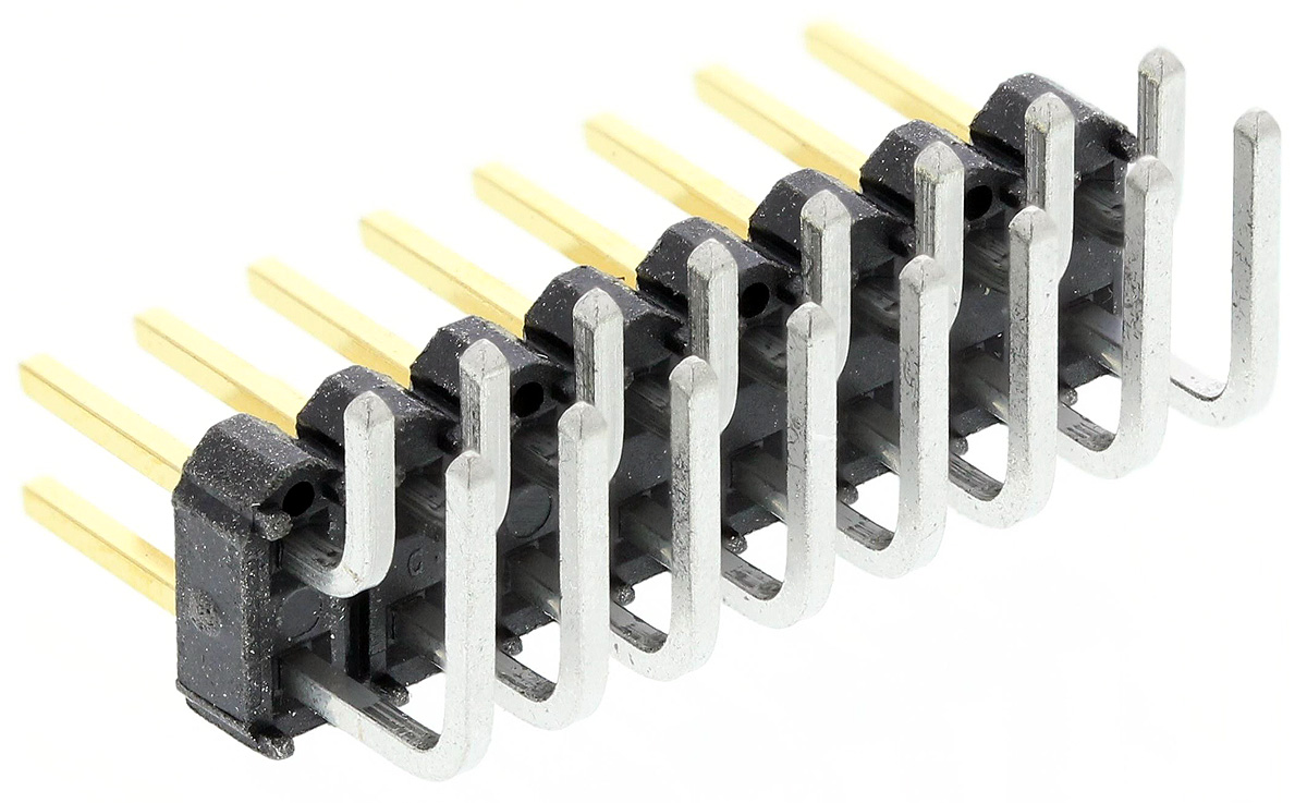 Samtec TSW Series Right Angle Through Hole Pin Header, 16 Contact(s), 2.54 mm Pitch, 2 Row, Unshrouded