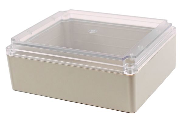 Hammond RP Series Light Grey ABS General Purpose Enclosure, IP65, Clear Lid, 250 x 200 x 95mm