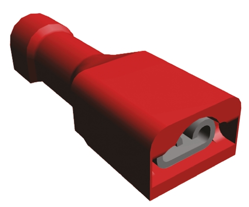 TE Connectivity Ultra-Fast .110 Red Insulated Female Spade Connector, Receptacle, 2.79 x 0.8mm Tab Size, 0.3mm² to