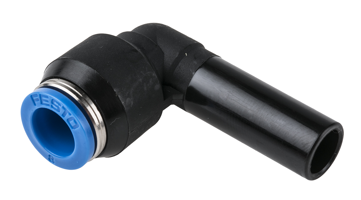 Festo QSL Series Elbow Tube-toTube Adaptor, Push In 10 mm to Push In 8 mm, Tube-to-Tube Connection Style, 153063