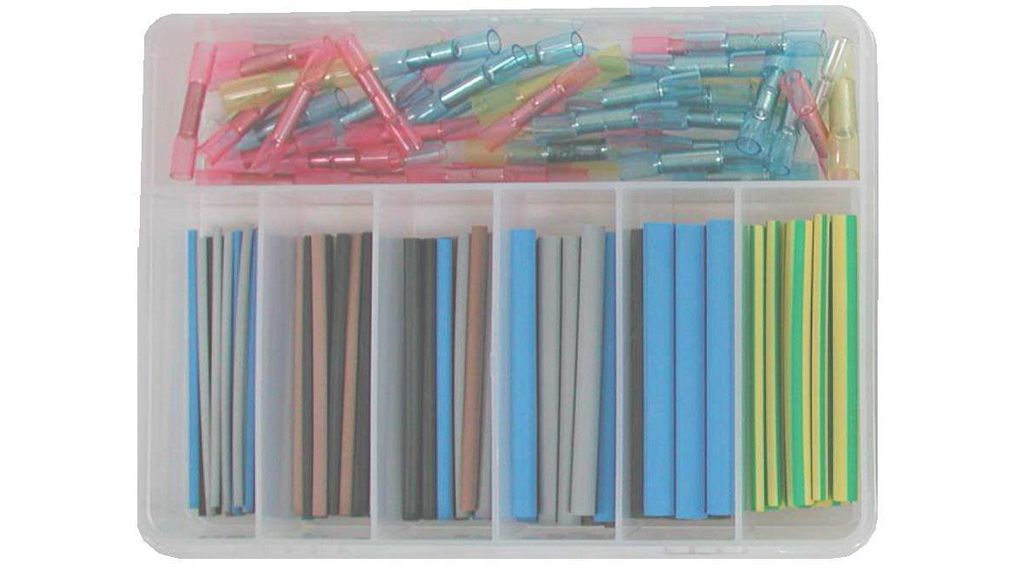 DSG-Canusa Halogen Free Heat Shrink Tubing Kit, Black, Blue, Brown, Clear, Green/Yellow, Grey, Red, Yellow 6.5mm Sleeve