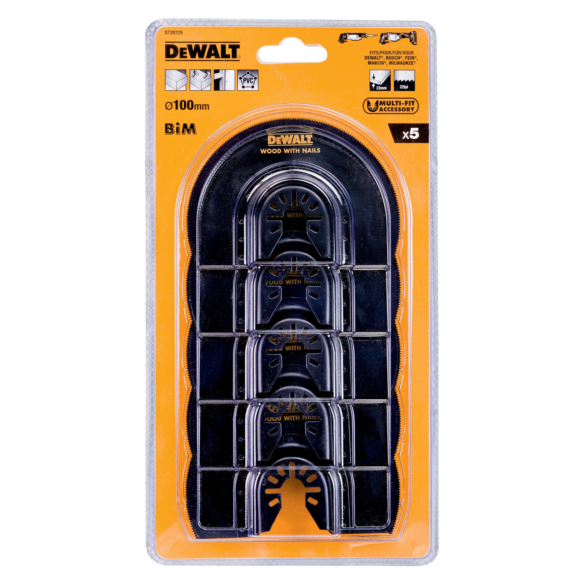 DeWALT 5-Piece Oscillating Saw Blade for use with Oscillating Multi-Tool