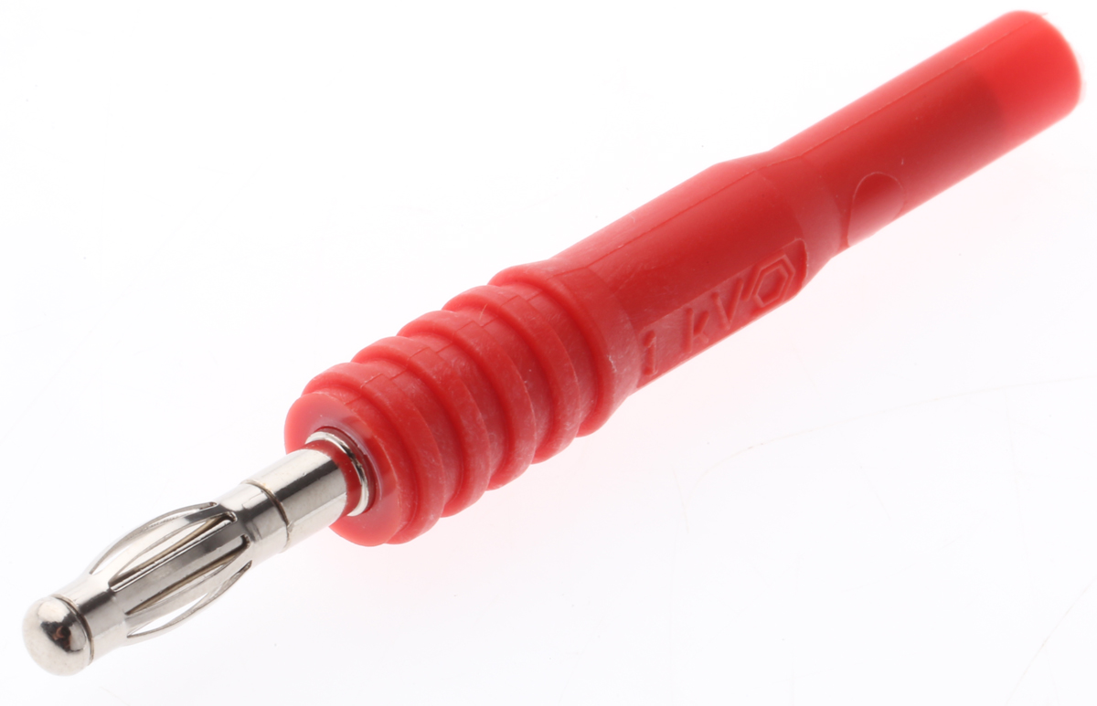 Mueller Electric Red, Male to Female Test Connector Adapter With Beryllium Copper, Brass contacts and Nickel Plated