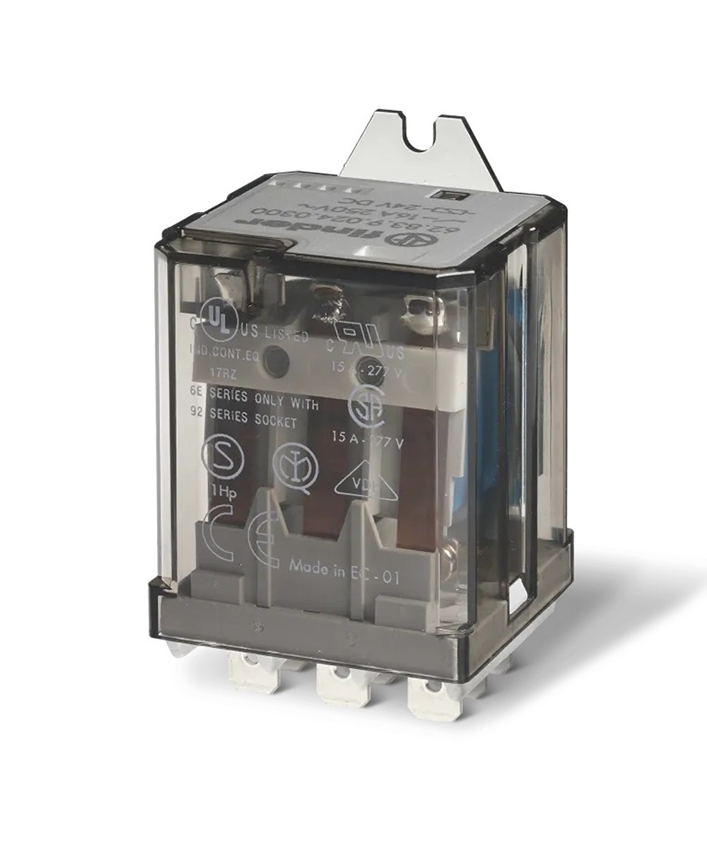 Finder Flange Mount Power Relay, 12V dc Coil, 16A Switching Current, 3PDT