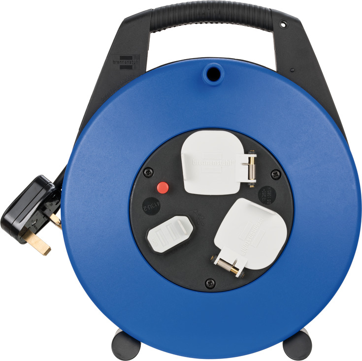 brennenstuhl 10m 4 Socket Type G - British, USB Cable Reel