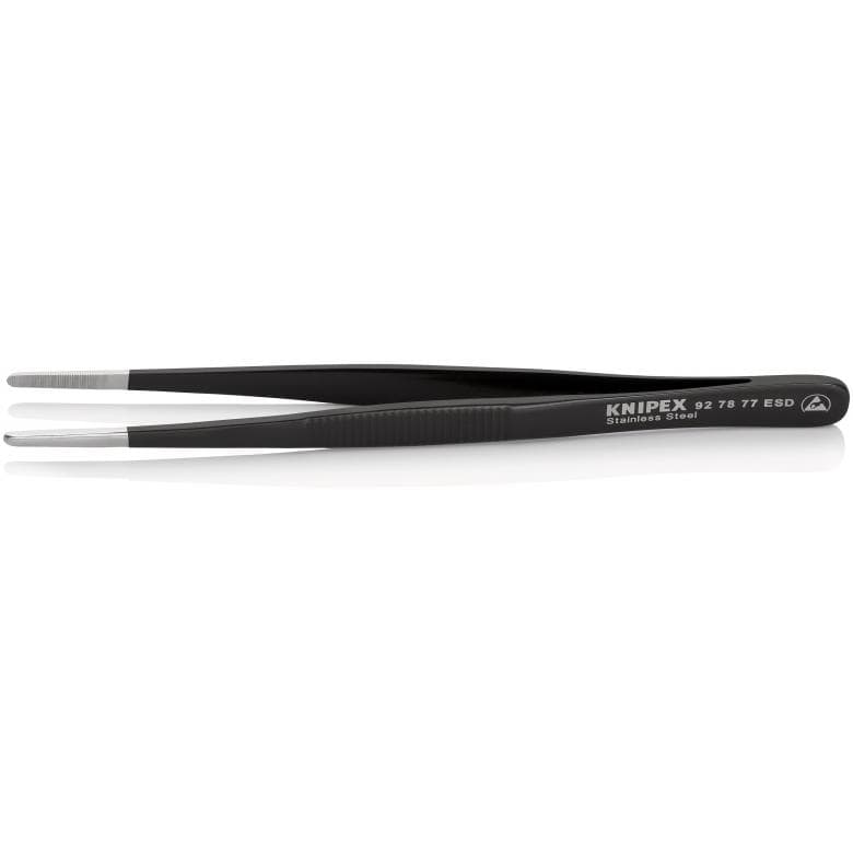 Knipex 145 mm, Stainless Steel, Serrated, ESD Tweezer