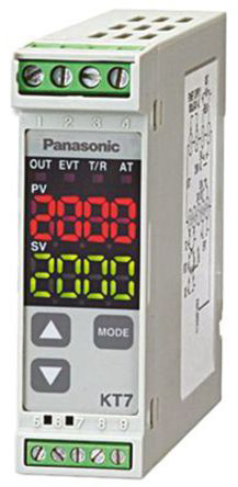 Panasonic KT7 PID Temperature Controller, 22.5 x 75mm, 1 Output Relay, 100 → 240 V ac Supply Voltage