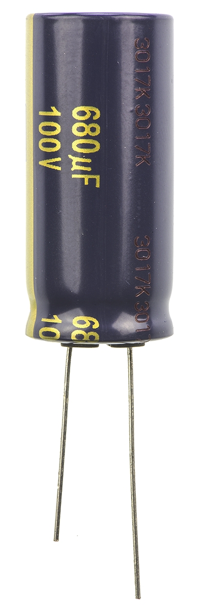 Panasonic 680μF Aluminium Electrolytic Capacitor 100V dc, Radial, Through Hole - EEUFC2A681