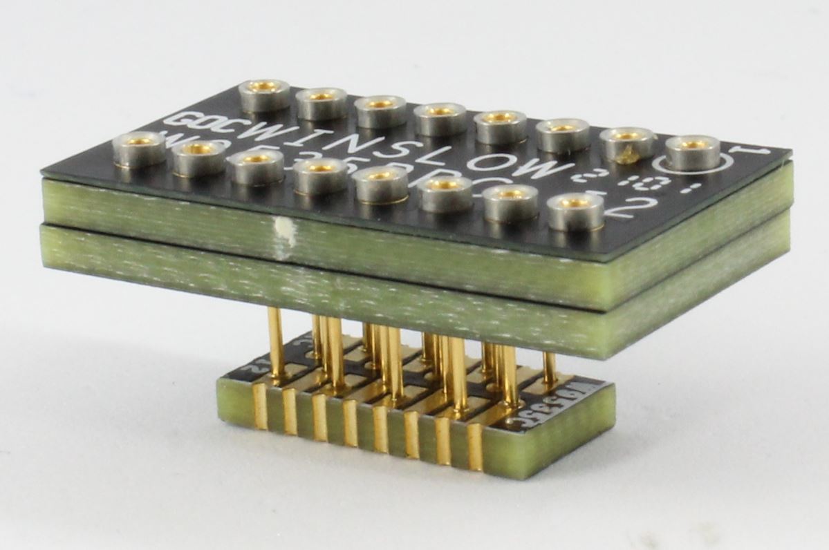 Winslow Straight SMT Mount 1.27 mm, 15.24 mm Pitch IC Socket Adapter, 28 Pin Female DIP to 28 Pin Male SOJ/SOP