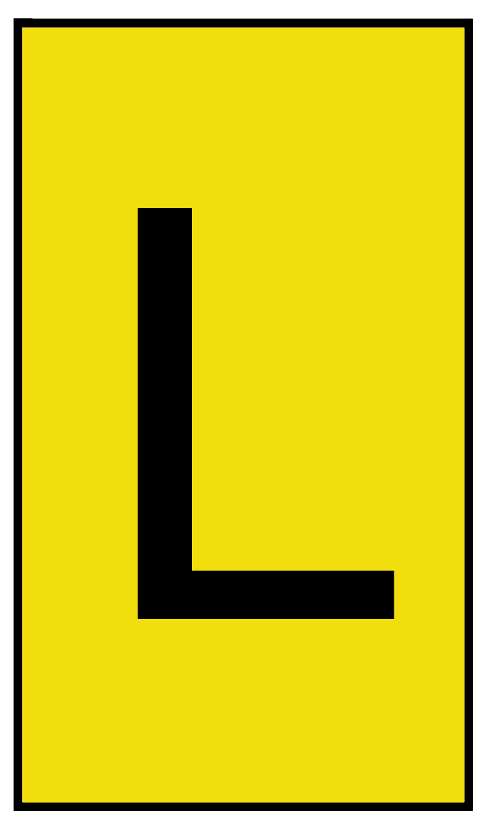 HellermannTyton Ovalgrip Slide On Cable Markers, Black on Yellow, Pre-printed "L", 2.5 → 6mm Cable, 901-10463