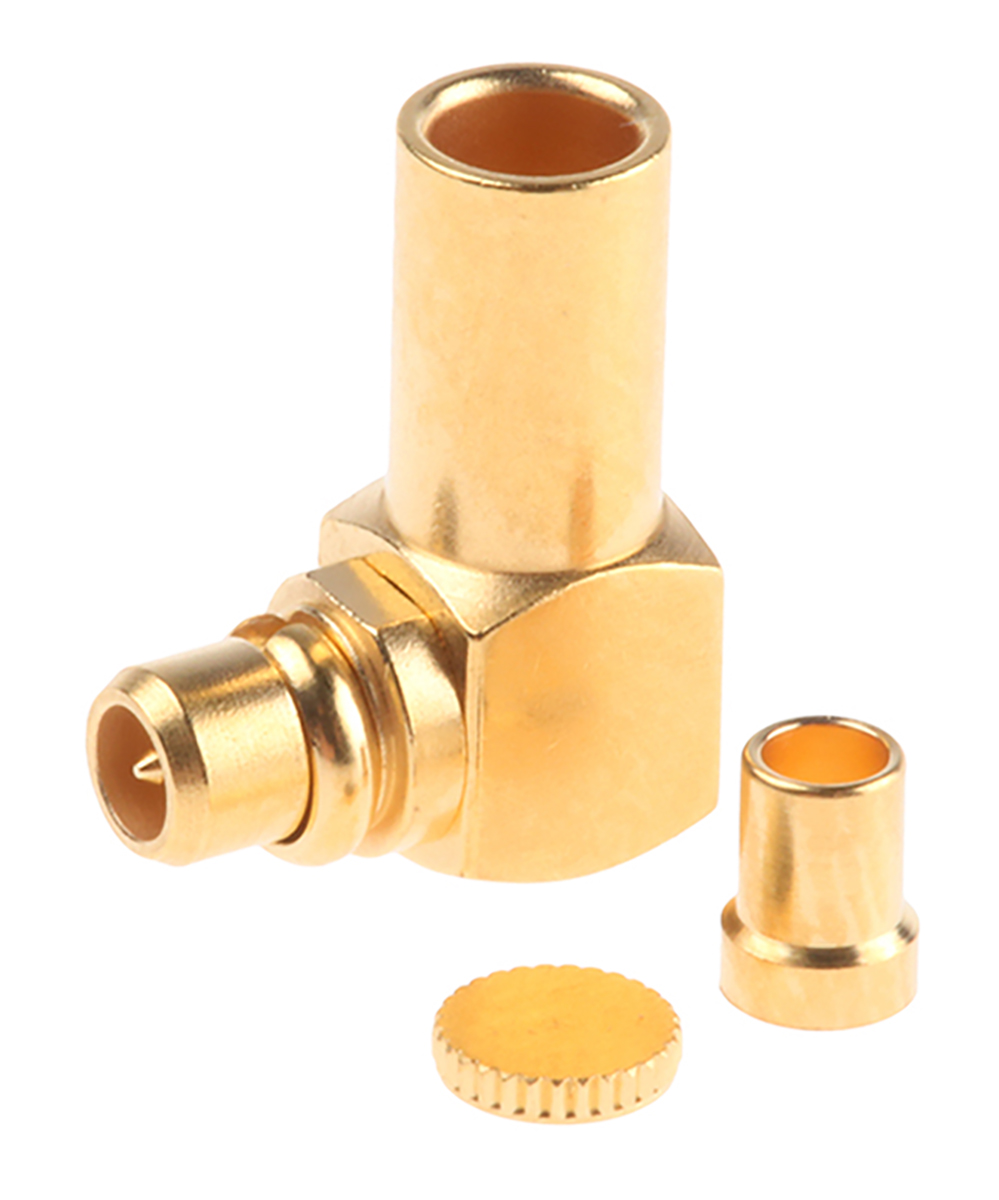 Huber+Suhner, Plug Cable Mount MMCX Connector, 50Ω, Crimp Termination, Right Angle Body