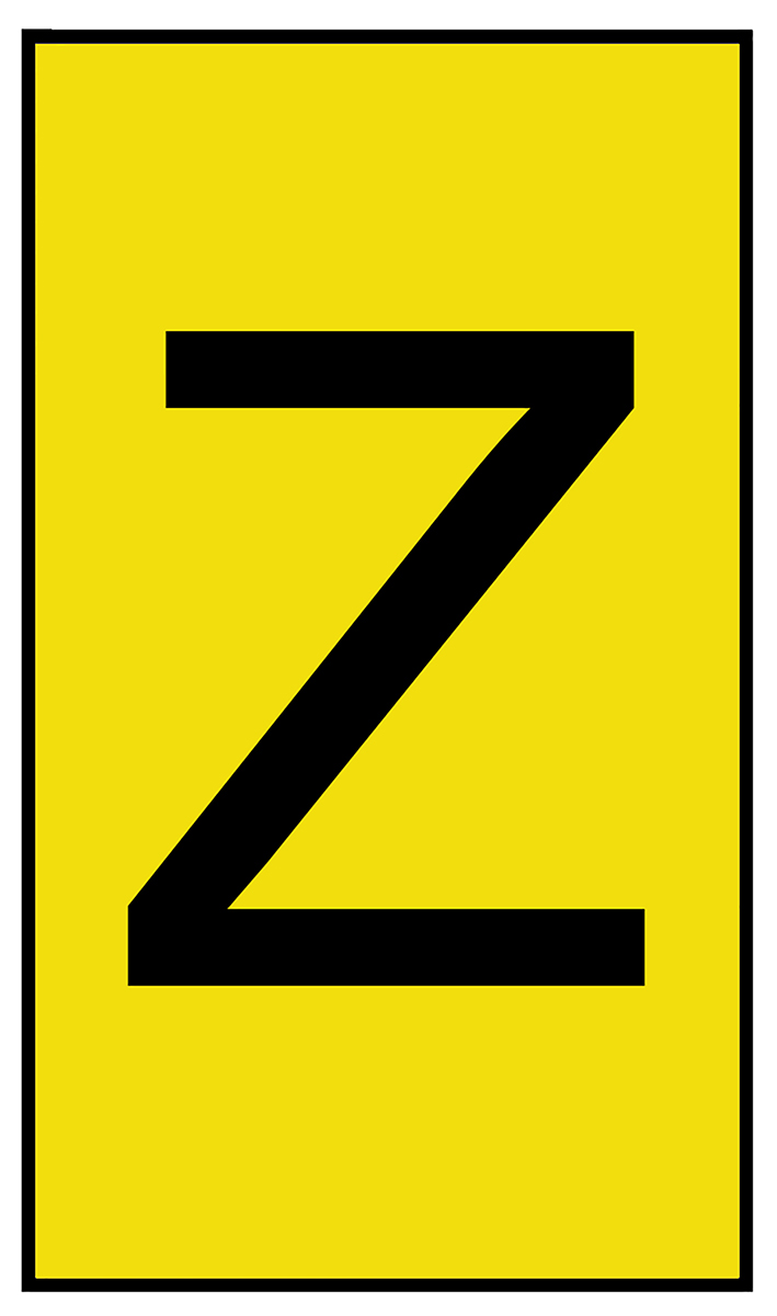 HellermannTyton Ovalgrip Slide On Cable Markers, Black on Yellow, Pre-printed "Z", 1.7 → 3.7mm Cable, 901-10170
