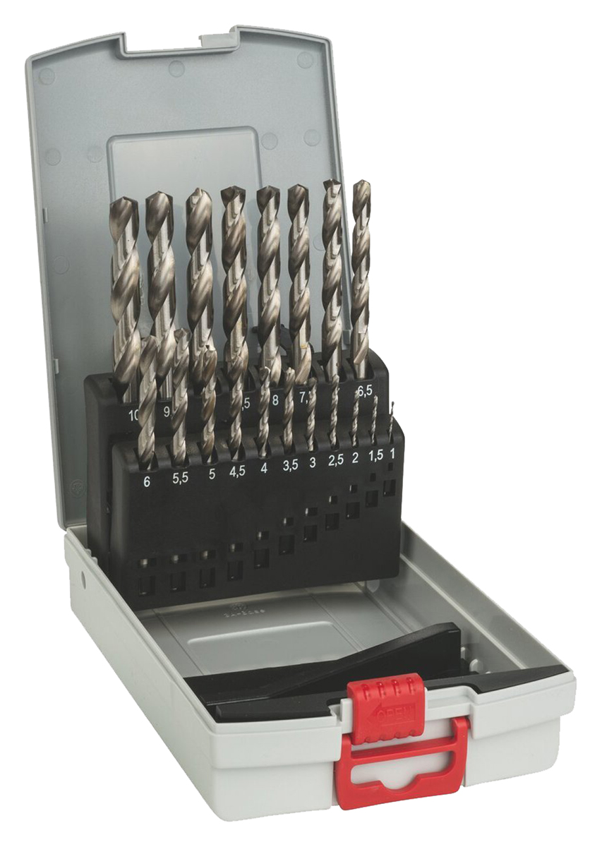 Bosch 19-Piece Twist Drill Bit Set for Metal, 10mm Max, 1mm Min, HSS-G Bits