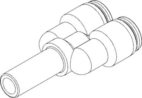 Festo QSY Series Y Tube-to-Tube Adaptor, Push In 8 mm to Push In 6 mm, Tube-to-Tube Connection Style, 133147