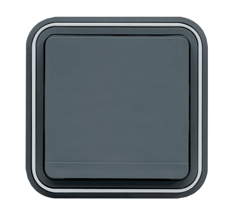 Hager Cubyko Grey 1 Gang Plug Socket, 2 Poles, 16A, Outdoor Use