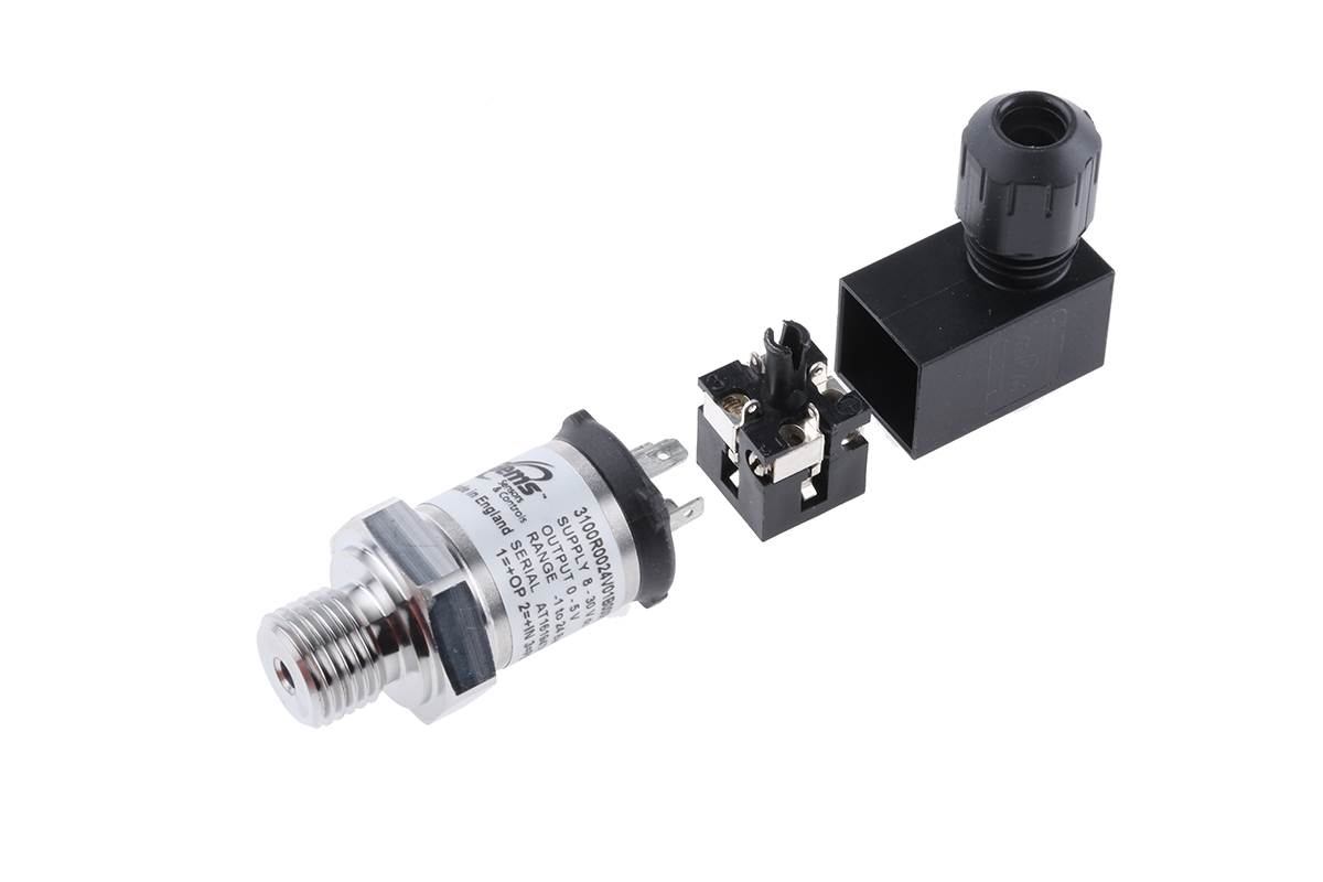 Gems Sensors Pressure Sensor, -1bar Min, 24bar Max, Voltage Output, Relative Reading